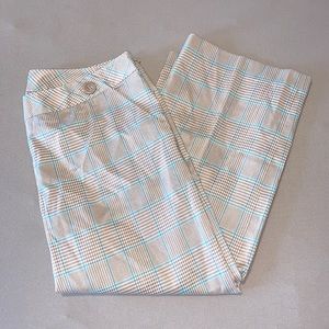 Nicole by Nicole Miller Beige blue plaid capris 4